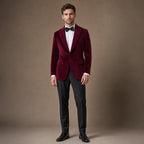 Velvet Blazer Single Breasted in Burgundy – Tarlano Premium Menswear