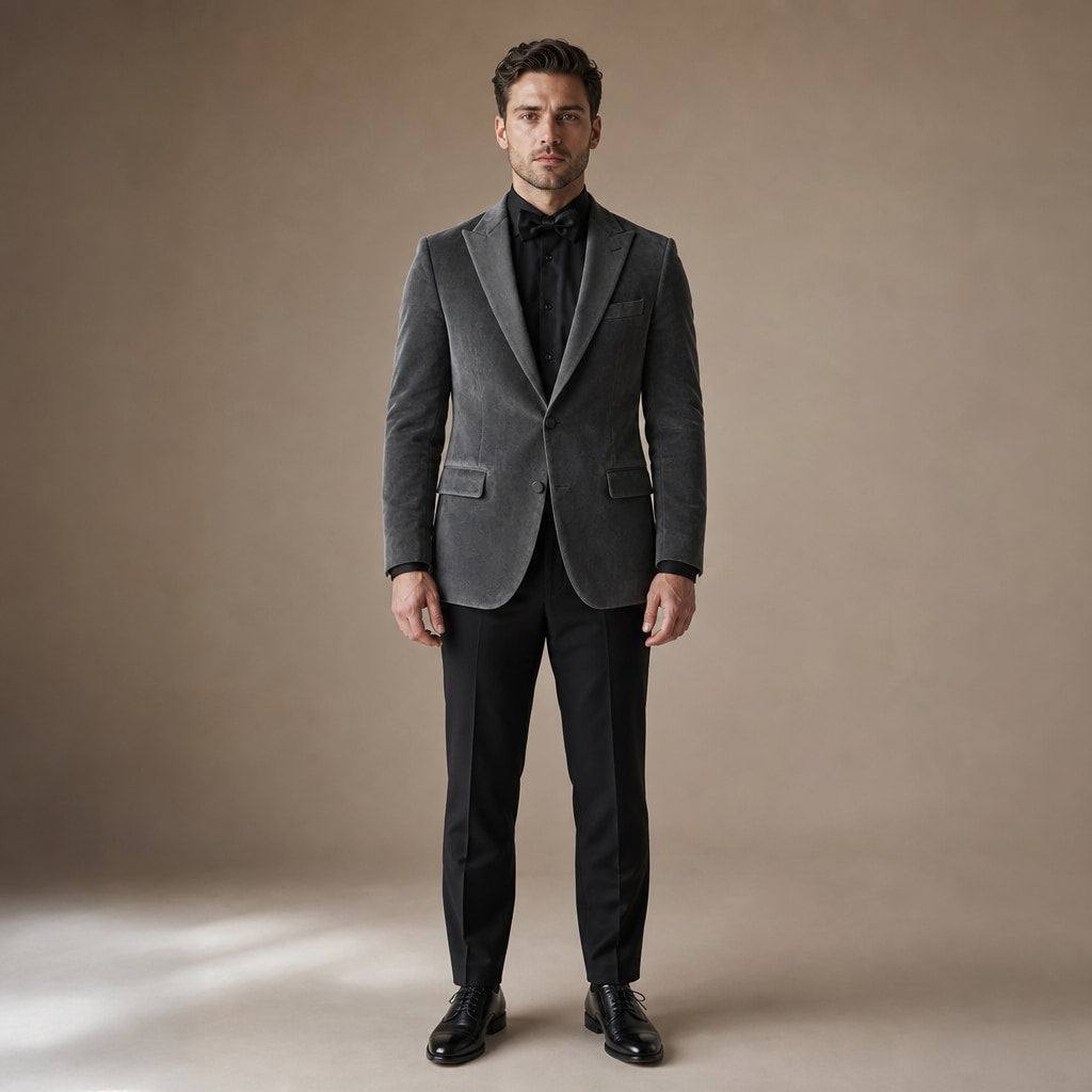 Velvet Blazer Single Breasted in Grey – Tarlano Premium Menswear