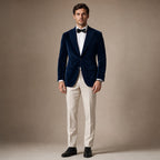 Velvet Blazer Single Breasted in Navy – Tarlano Premium Menswear