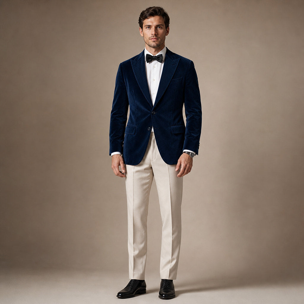 Velvet Blazer Single Breasted in Navy – Tarlano Premium Menswear