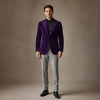 Velvet Blazer Single Breasted Purple – Product Photo