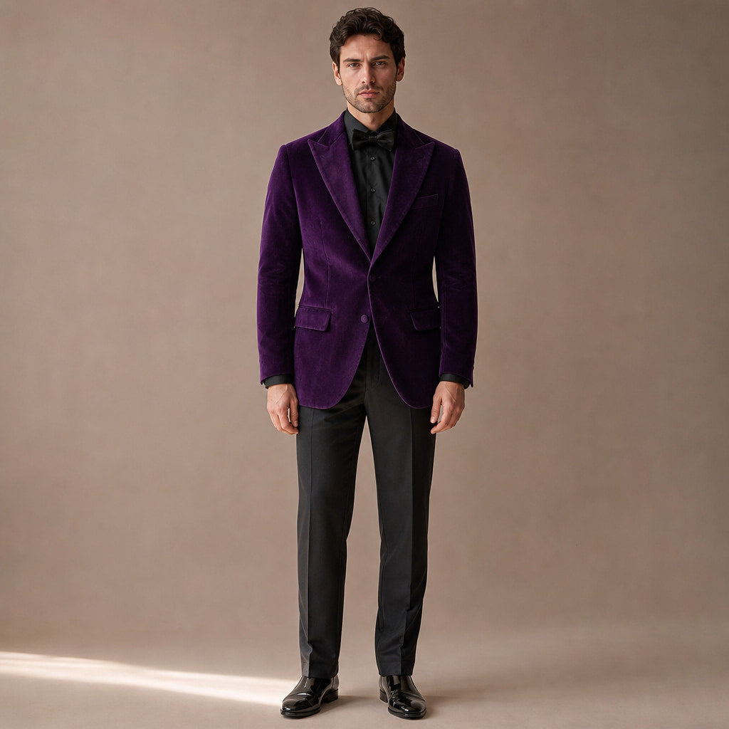 Velvet Blazer Single Breasted in Purple – Tarlano Premium Menswear