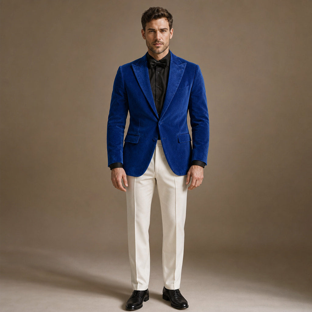 Velvet Blazer Single Breasted in Royal Blue – Tarlano Premium Menswear