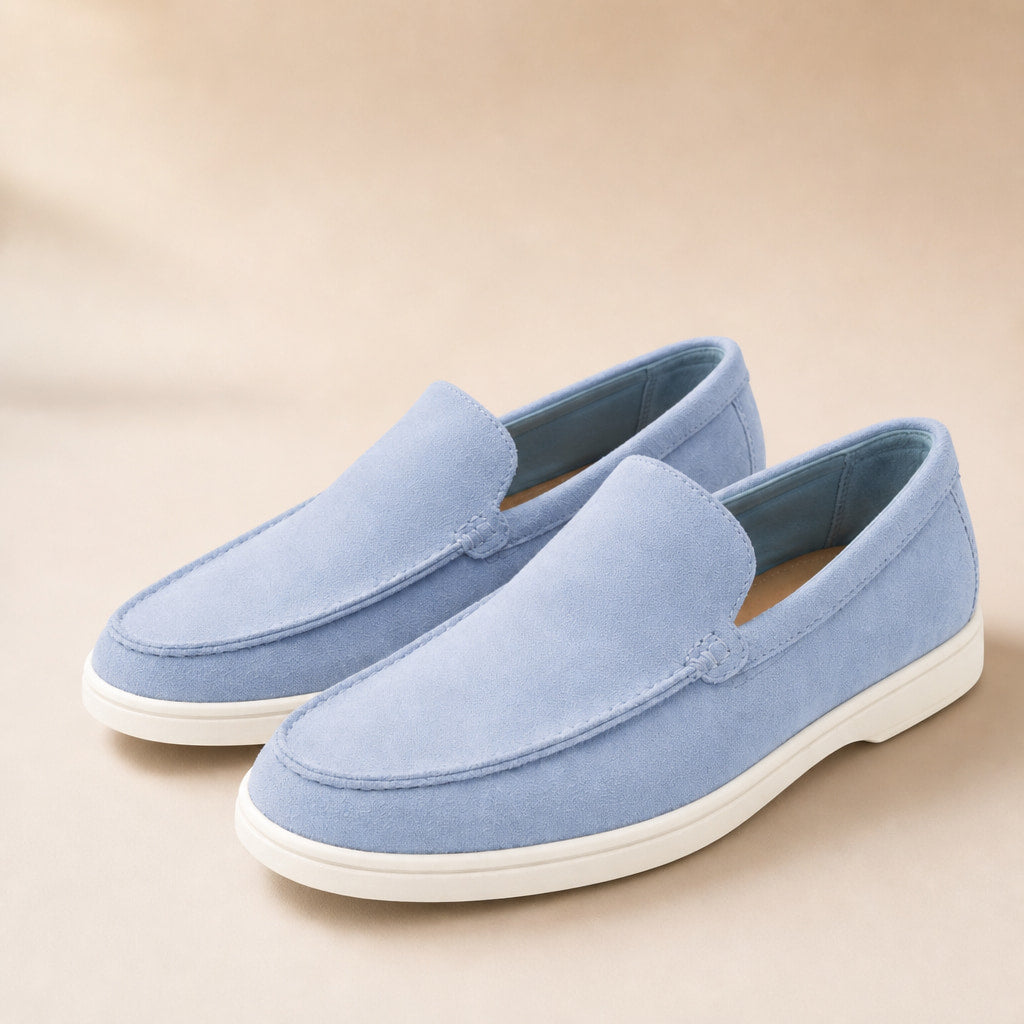 Loafer Shoes Suede Slip-On Driving Shoe Pastel Blue – Product Photo