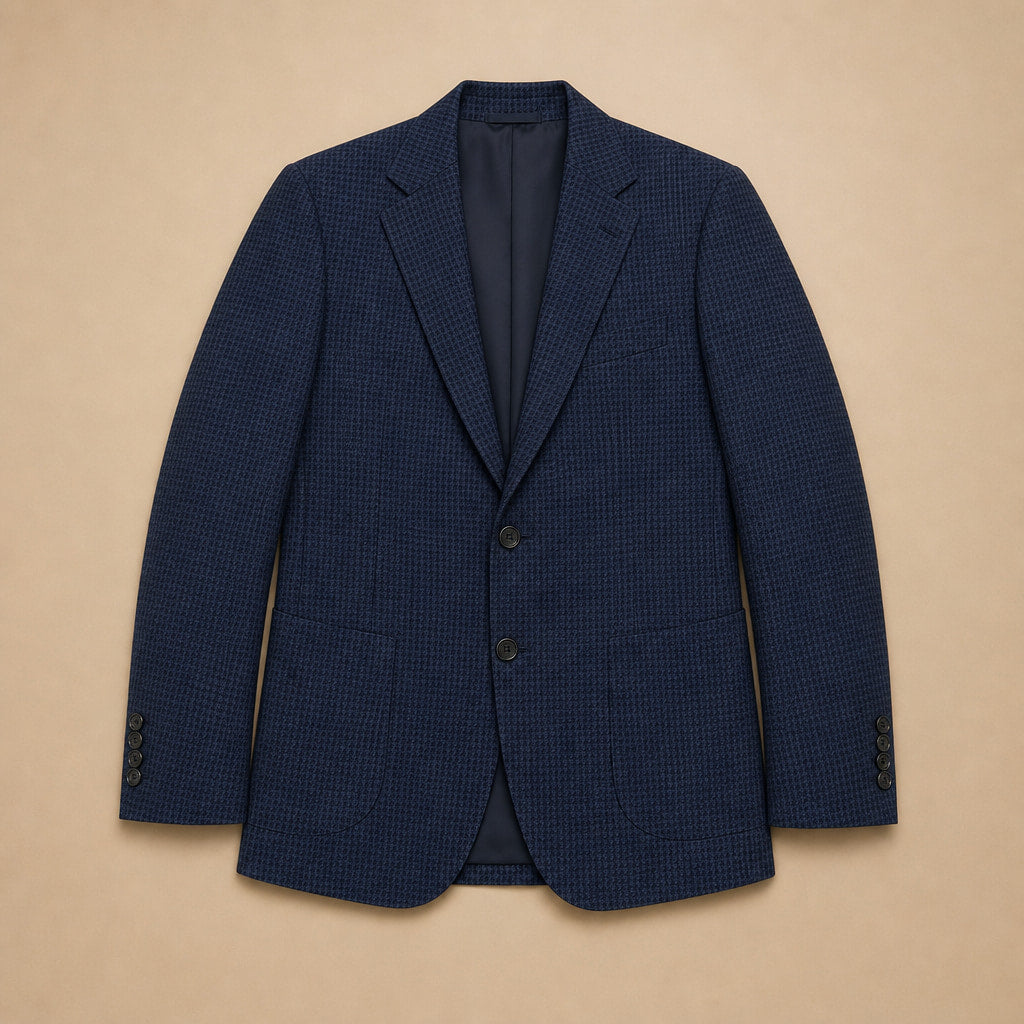 Slim Fit Blazer Navy Blue Navy Blue – Flat Lay Product Photo