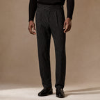 Dress Pants Pleated Front Striped Black – Product Photo