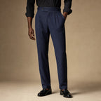 Dress Pants Pleated Front Striped Navy – Product Photo