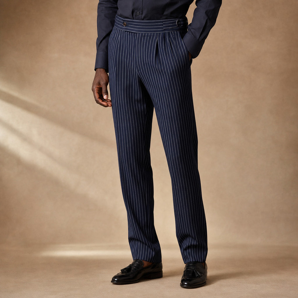Dress Pants Pleated Front Striped in Navy – Tarlano Premium Menswear
