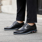 Oxford Shoes Lace-Up Leather Business Two Colors in Black – Tarlano Premium Menswear