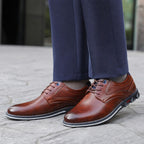 Oxford Shoes Lace-Up Leather Business Two Colors in Brown – Tarlano Premium Menswear