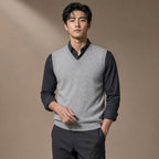 Knitted Waistcoat Cashmere V-Neck Grey – Product Photo