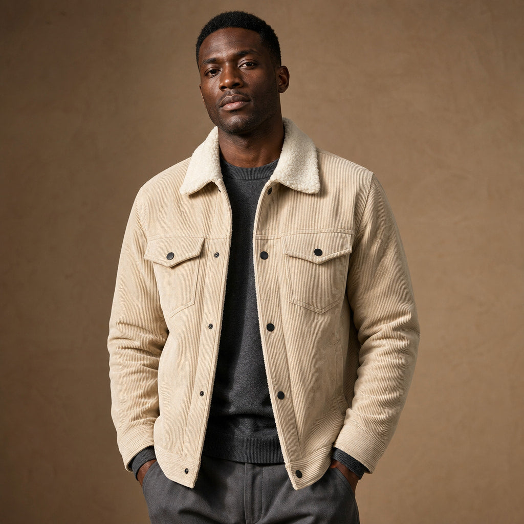 Corduroy Jacket Regular Fit Beige – Product Photo