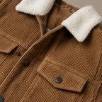 Corduroy Jacket Regular Fit Brown – Fabric and Detail Close-Up