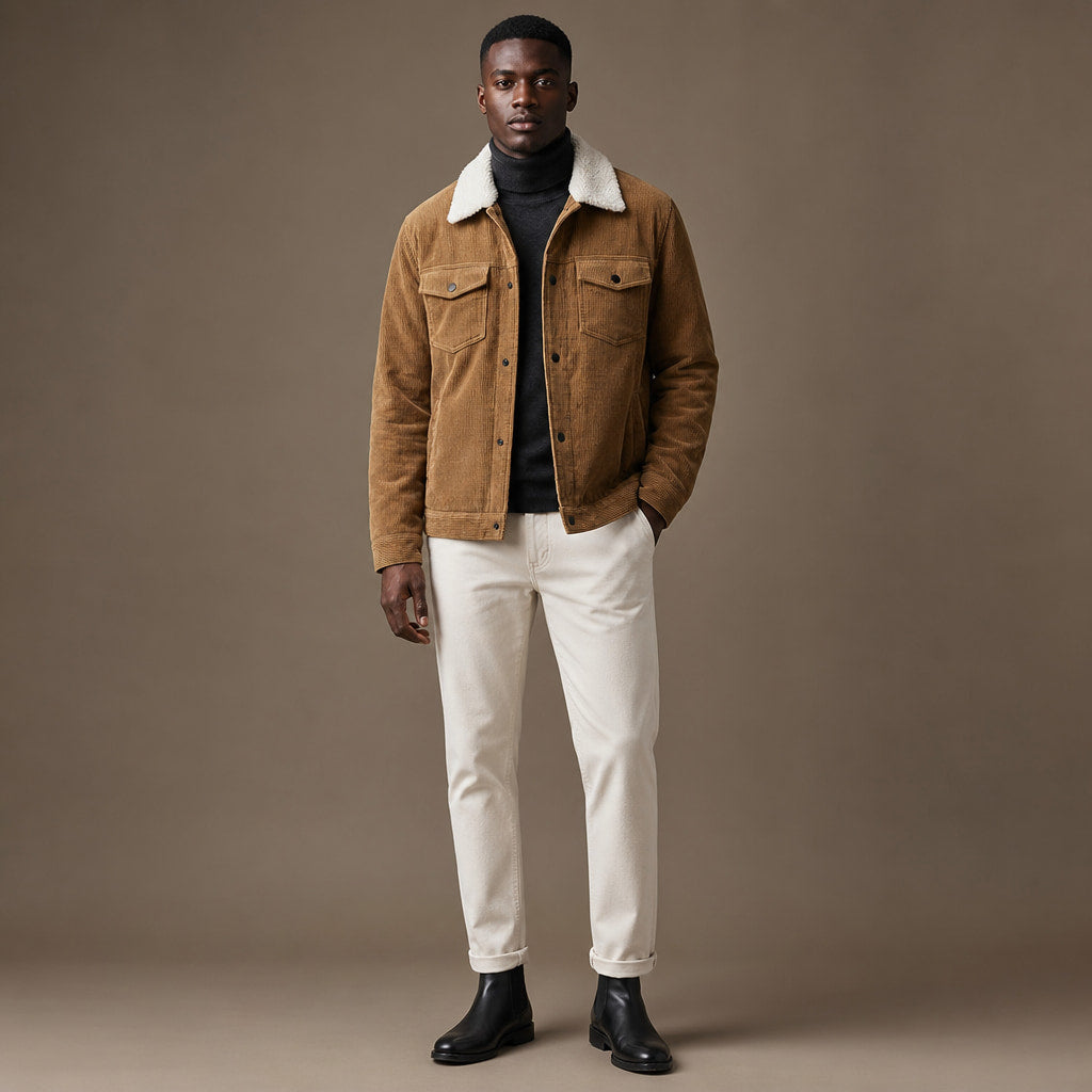 Corduroy Jacket Regular Fit Brown – Full Look