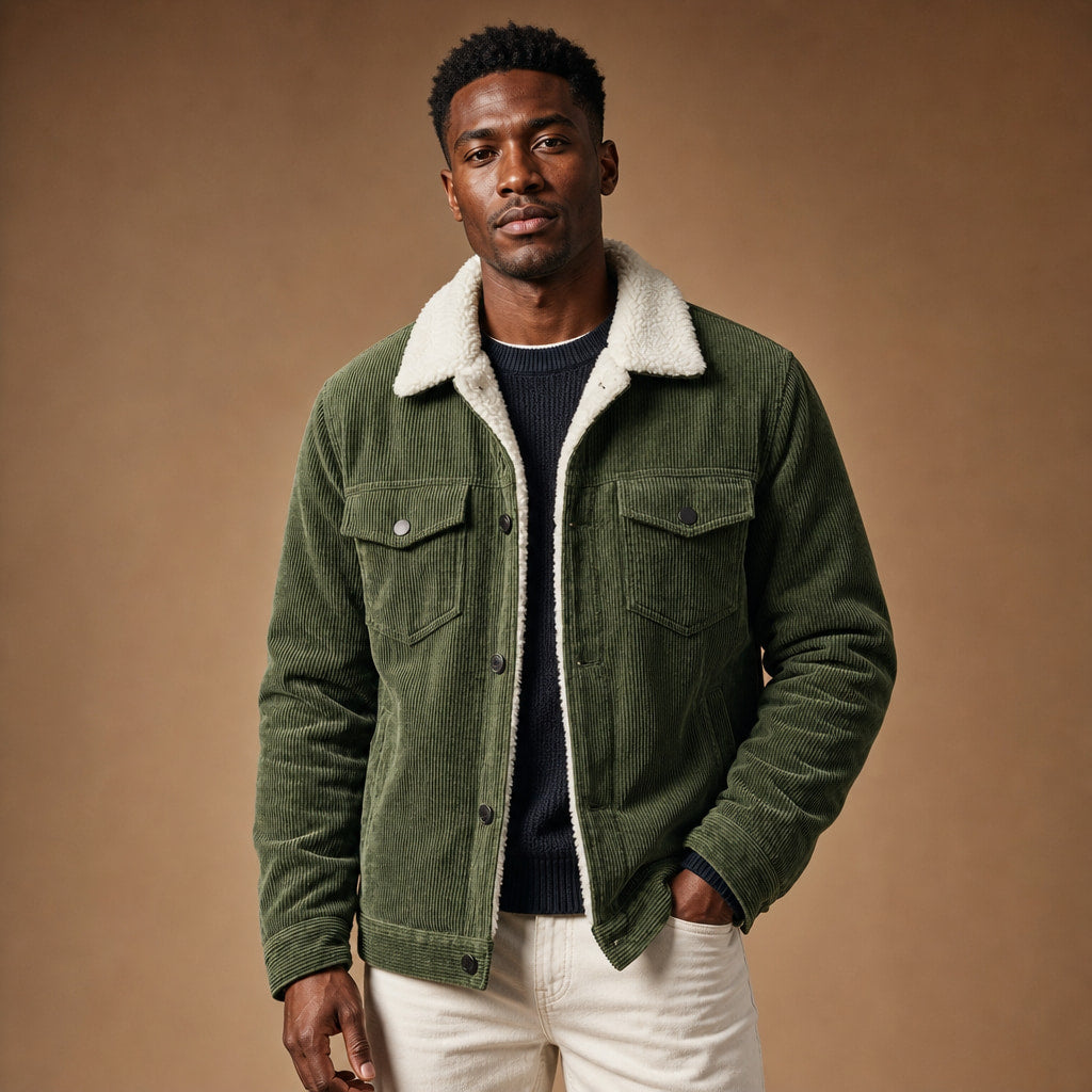 Corduroy Jacket Regular Fit in Green – Tarlano Premium Menswear