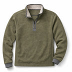 Quarter Zip Sweater Sherpa Collar Fleece Army Green – Product Photo