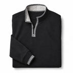 Quarter Zip Sweater Sherpa Collar Fleece Black – Product Photo