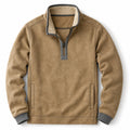 Quarter Zip Sweater Sherpa Collar Fleece Khaki – Product Photo