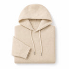 Graphic Hoodie Wool Knit Pullover Beige – Product Photo