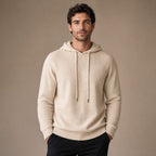 Graphic Hoodie Wool Knit Pullover in Beige – Tarlano Premium Menswear