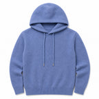 Graphic Hoodie Wool Knit Pullover Blue – Product Photo