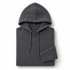 Graphic Hoodie Wool Knit Pullover Dark Gray – Product Photo