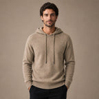Graphic Hoodie Wool Knit Pullover in Khaki – Tarlano Premium Menswear