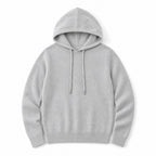 Graphic Hoodie Wool Knit Pullover Light Gray – Product Photo