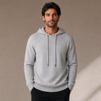 Graphic Hoodie Wool Knit Pullover in Light Gray – Tarlano Premium Menswear