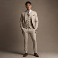 Three Piece Suit Slim Fit Formal Beige – Product Photo