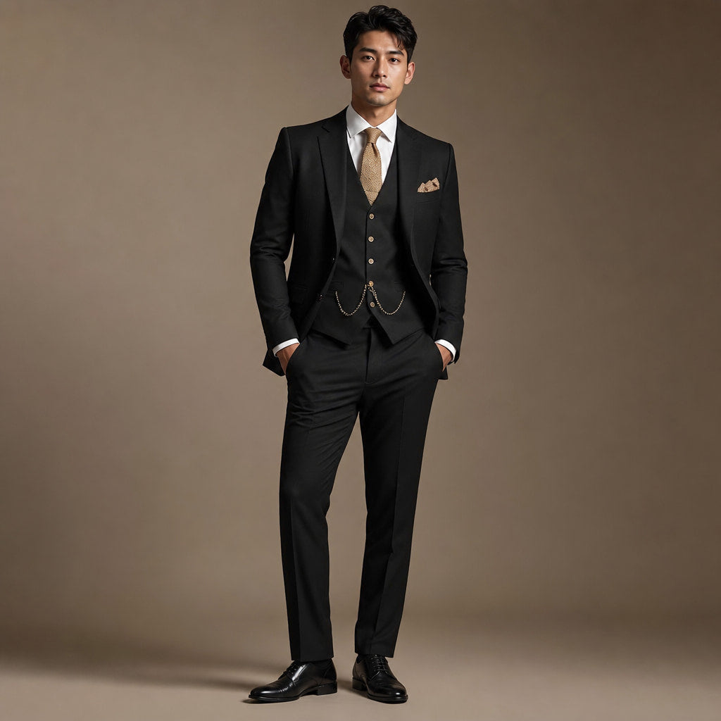 Three Piece Suit Slim Fit Formal Black – Product Photo