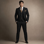 Three Piece Suit Slim Fit Formal in Black – Tarlano Premium Menswear