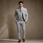 Three Piece Suit Slim Fit Formal in Gray – Tarlano Premium Menswear