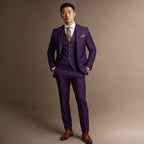 Three Piece Suit Slim Fit Formal Purple – Product Photo
