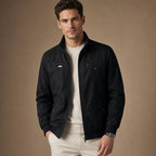 Puffer Jacket Quilted Zip Front Black – Product Photo