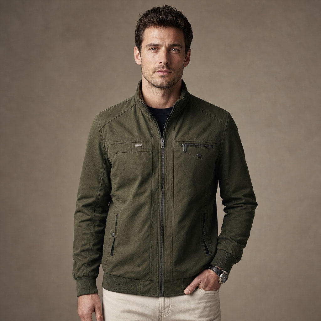 Puffer Jacket Quilted Zip Front in Green – Tarlano Premium Menswear