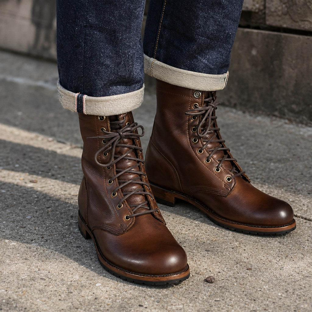 Chukka Boots Leather High-Top Dark Brown in Dark Brown – Tarlano Premium Menswear