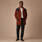 Cillian Rust Brown Suede Leather Blazer With Cotton Patches For Men Brown – Full Look