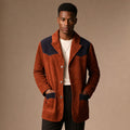 Cillian Rust Brown Suede Leather Blazer With Cotton Patches For Men Brown – Product Photo