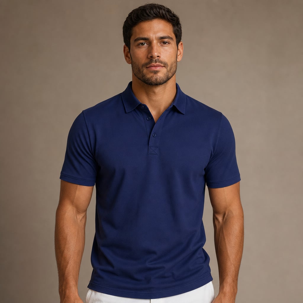 Classic Pique Polo Shirt in Black in Blue – Tarlano Premium Menswear