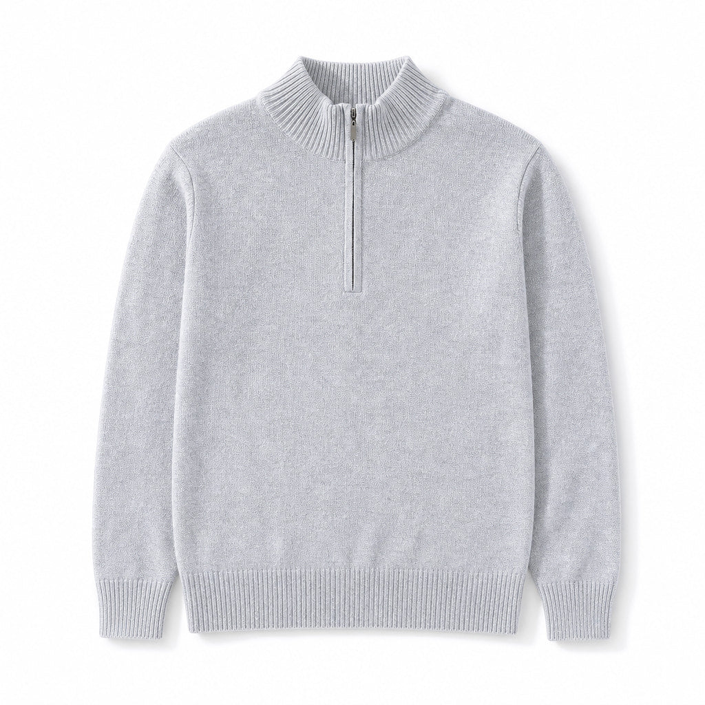 Coastal Knit Pullover Light Gray – Product Photo