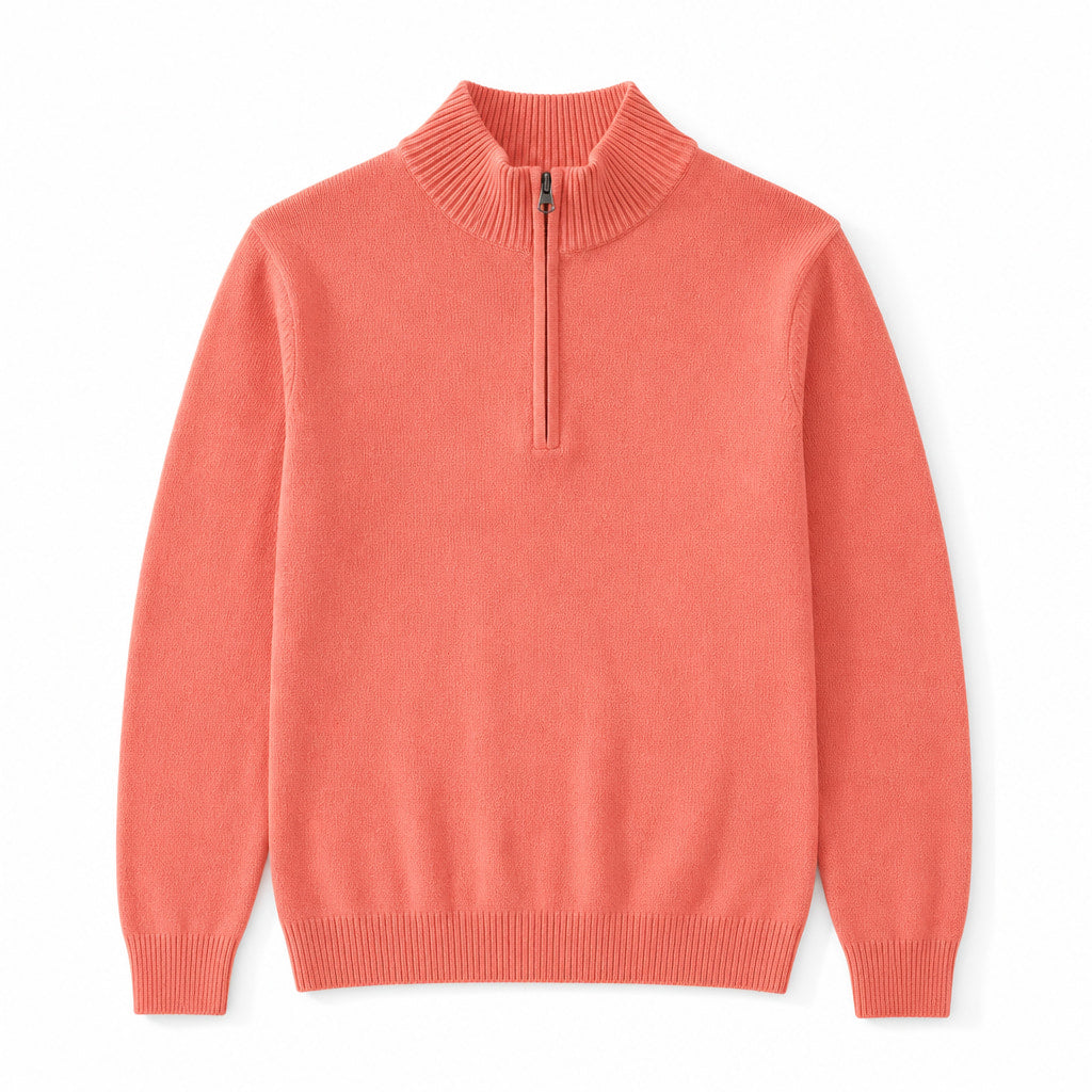 Coastal Knit Pullover Salmon – Product Photo