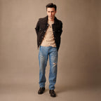 Colin Brown Suede Leather Trucker Jacket For Men Brown – Full Look
