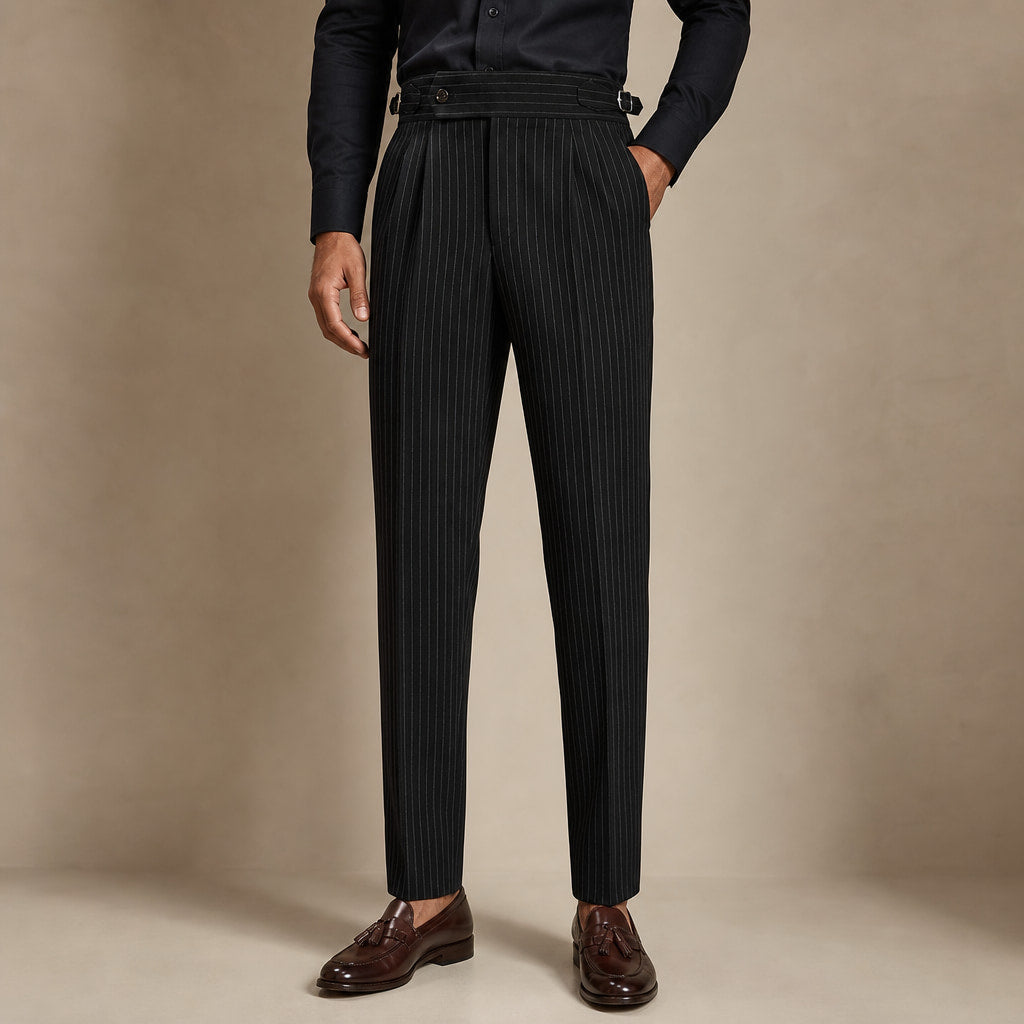 Dress Pants Pleated Front Slim Fit Black – Product Photo