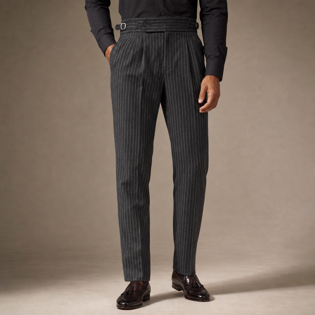 Dress Pants Pleated Front Slim Fit Dark Gray – Product Photo