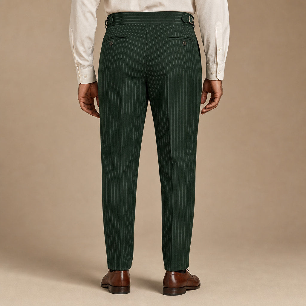 Dress Pants Pleated Front Slim Fit Green – Full Look