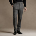 Dress Pants Plaid Straight Leg Black Black – Side Angle View