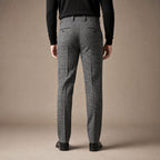 Dress Pants Plaid Straight Leg Black Black – Full Look
