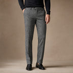 Dress Pants Plaid Straight Leg Black Black – Product Photo