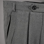 Dress Pants Plaid Black Black – Fabric and Detail Close-Up